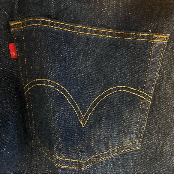 Levi's 501 XX Jeans Blank Red Tag Black Batwing Men Dark Wash 40x30 Actual 38x26 - Picture 2 of 15